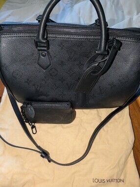 Louis Vuitton P9 Ultra Black Manogram W Coin Purse, Detachable Crossbody Strap.